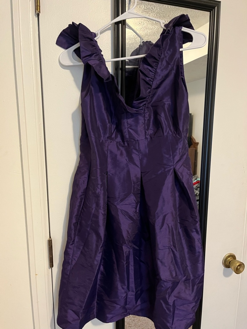 London Style Deep Purple Satin Evening Dress